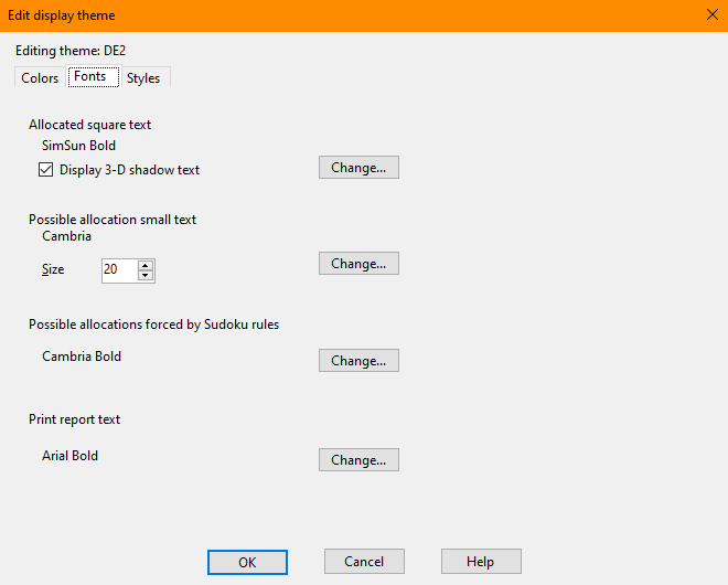 Customizing the display theme