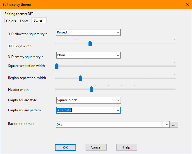 Customizing the display theme