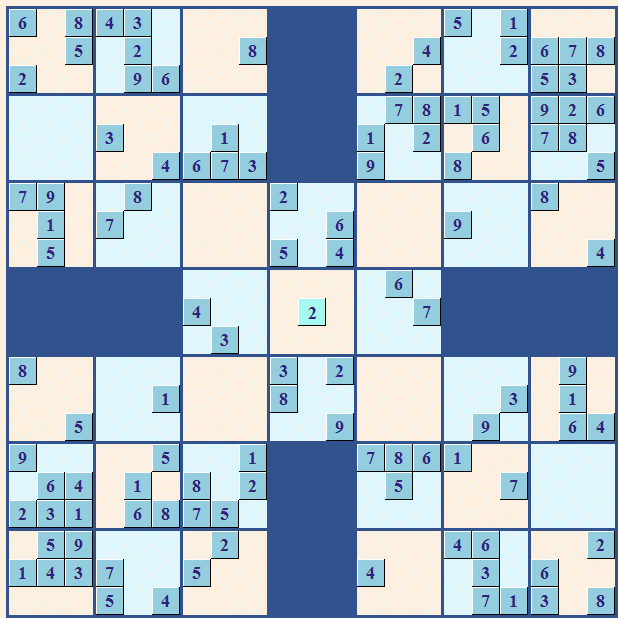 Multi Sudoku automatic solver - free size(image) -- Samurai Sudoku