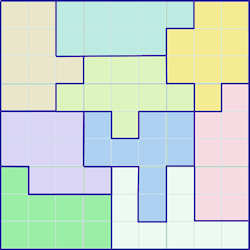 Solve Sudoku on the basis of the given irregular regions